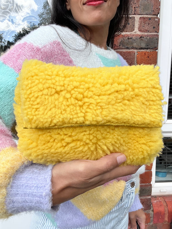 Yellow fluffy ROSA Bag (Belt / strap not included)