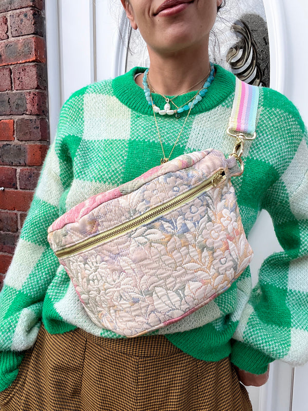 SALE | *Upcycled* XL Pastel Quilted BySoBumBag