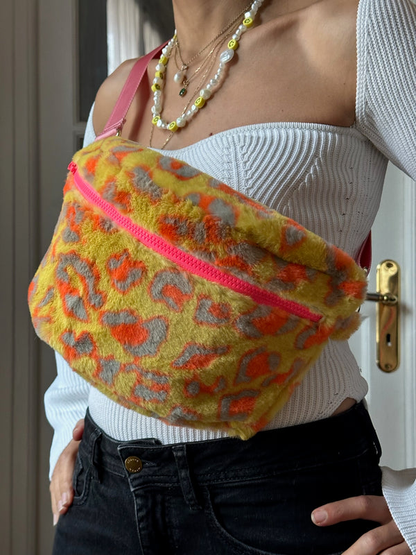 XL Bright Colours Fluffy BySoBumBag *Vegan friendly*