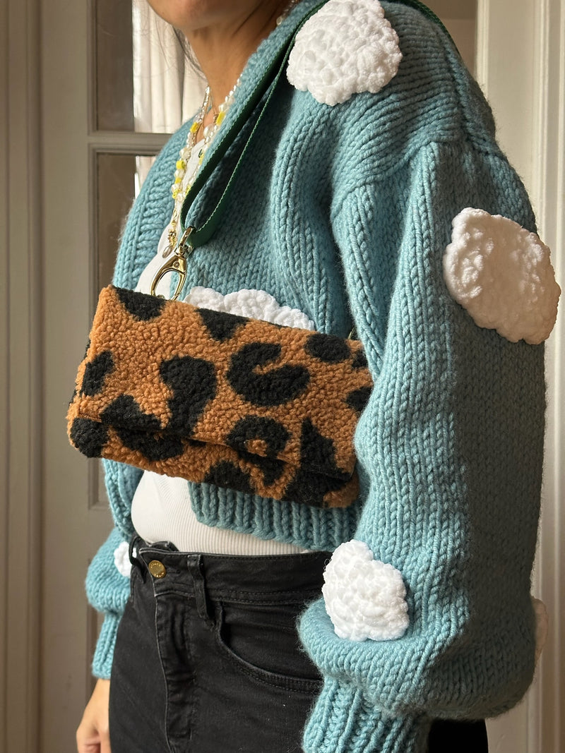 IT'S WINTER TIME  | Leopard Teddy ROSA Bag (Belt and strap not included)