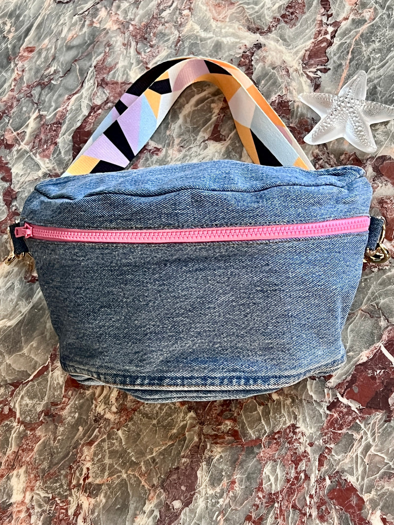 WINTER WONDER | **Upcycled** Denim & Pink  XL BySoBumBag