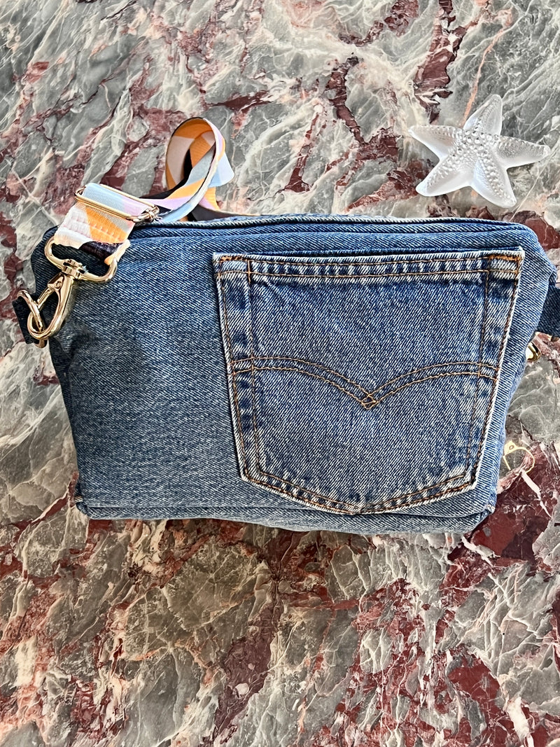 WINTER WONDER | **Upcycled** Denim & Pink  XL BySoBumBag