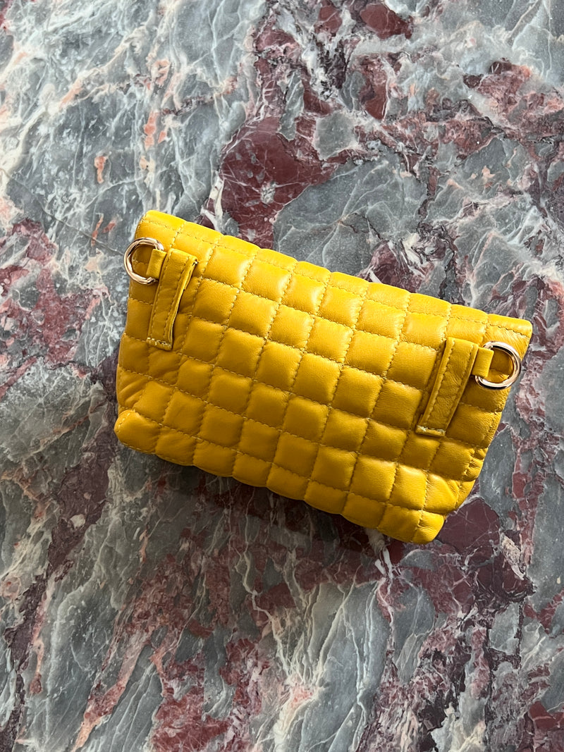 WINTER WONDER | Quilted Yellow ROSA Bag (Belt & Strap NOT INCLUDED) pink gingham