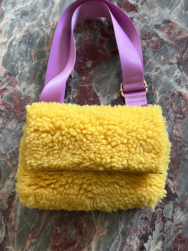 WINTER WONDER | Yellow fluffy ROSA Bag (Strap inc.)