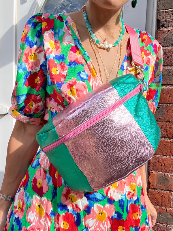 XL Metallic Pink & Green **Vegan** BySoBumBag