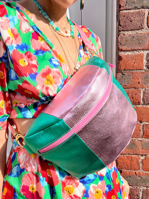 XL Metallic Pink & Green **Vegan** BySoBumBag