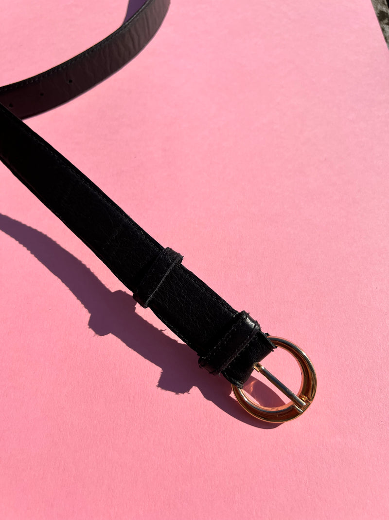 ROSA BELT | Black leather Belt (94 - 103 cm)