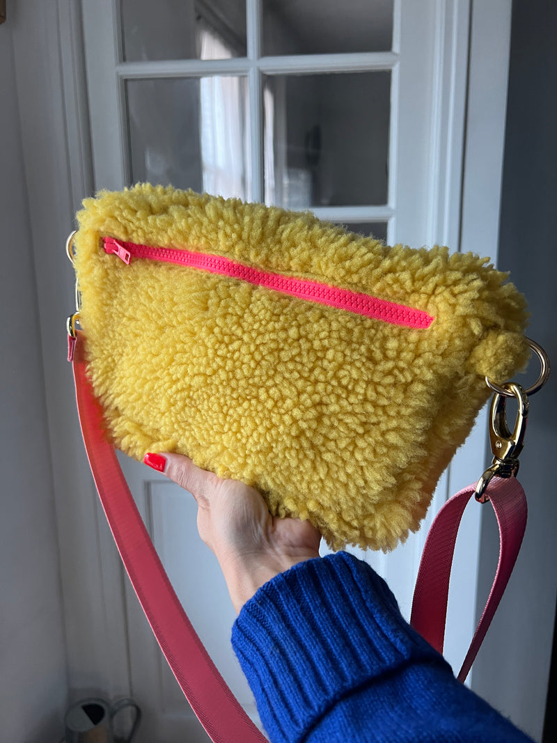 XL Yellow & Pink leather BySoBumBag