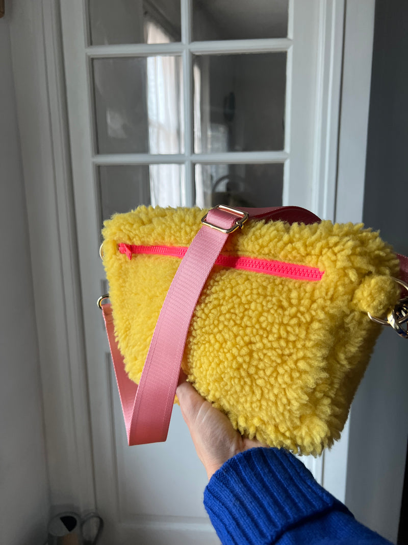 XL Yellow & Pink leather BySoBumBag