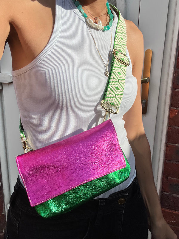 Metallic Fushia & Green ROSA (Belt & Strap NOT INCLUDED)