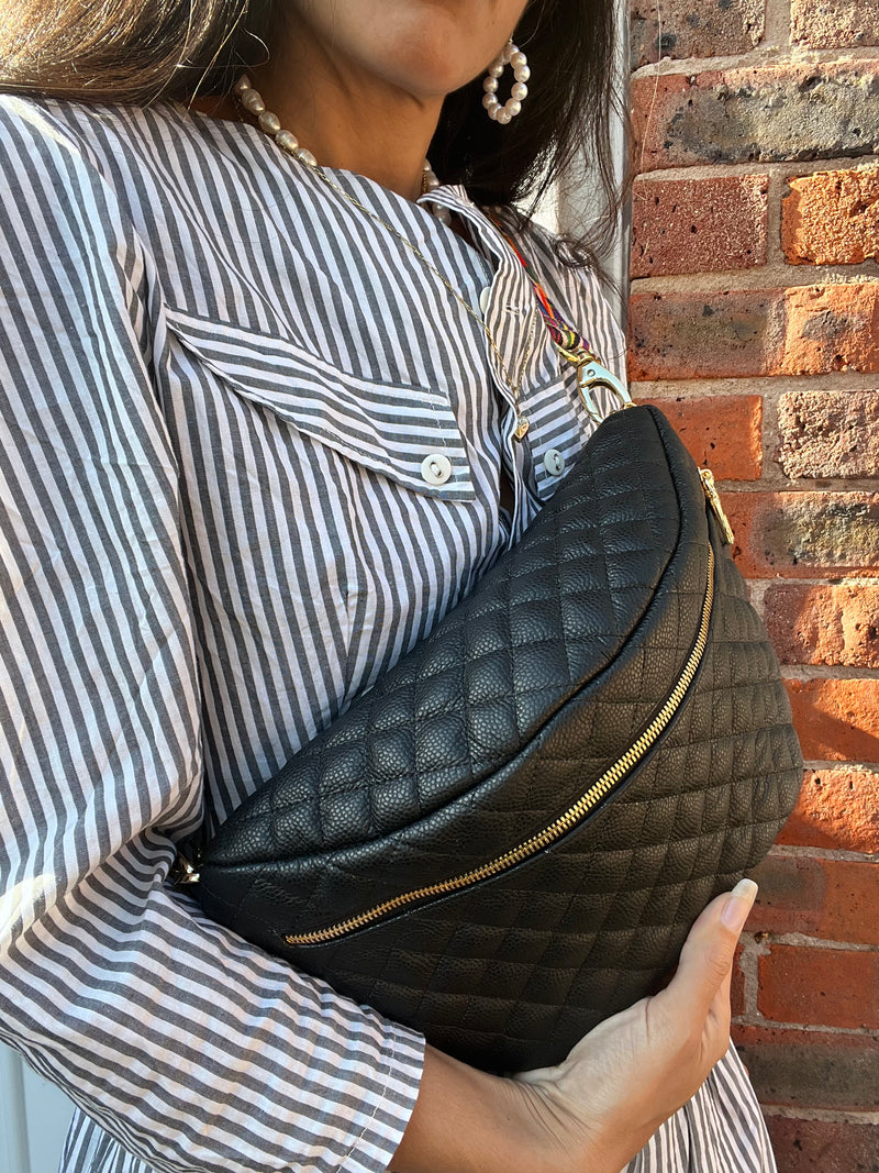 XL Black Quilted & jewellery BySoBumBag