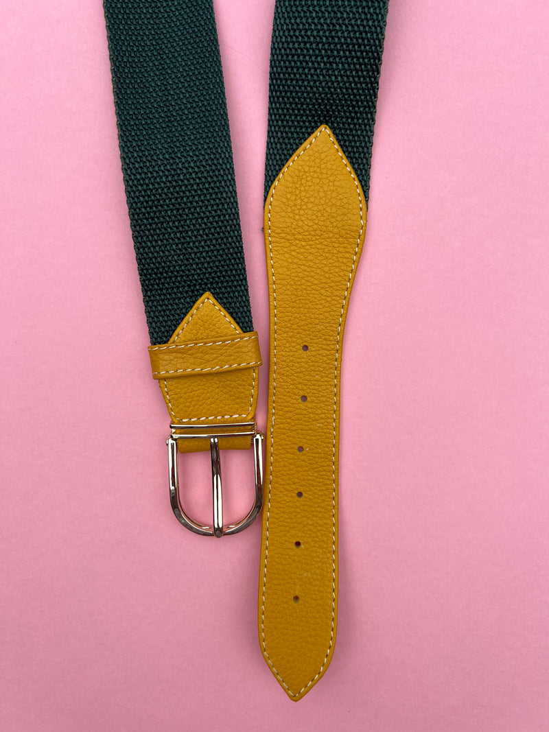 ROSA BELT | Mustard Yellow & Dark Green Belt (81 - 91 cm)