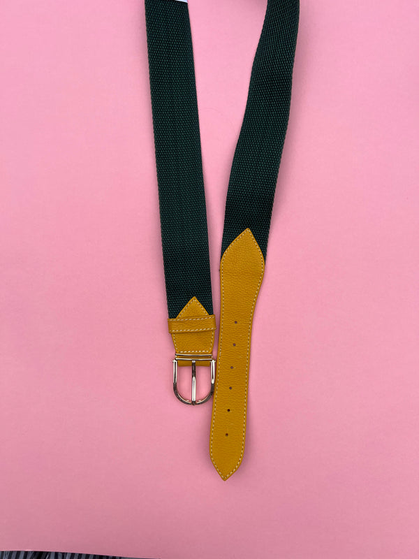 ROSA BELT | Mustard Yellow & Dark Green Belt (81 - 91 cm)