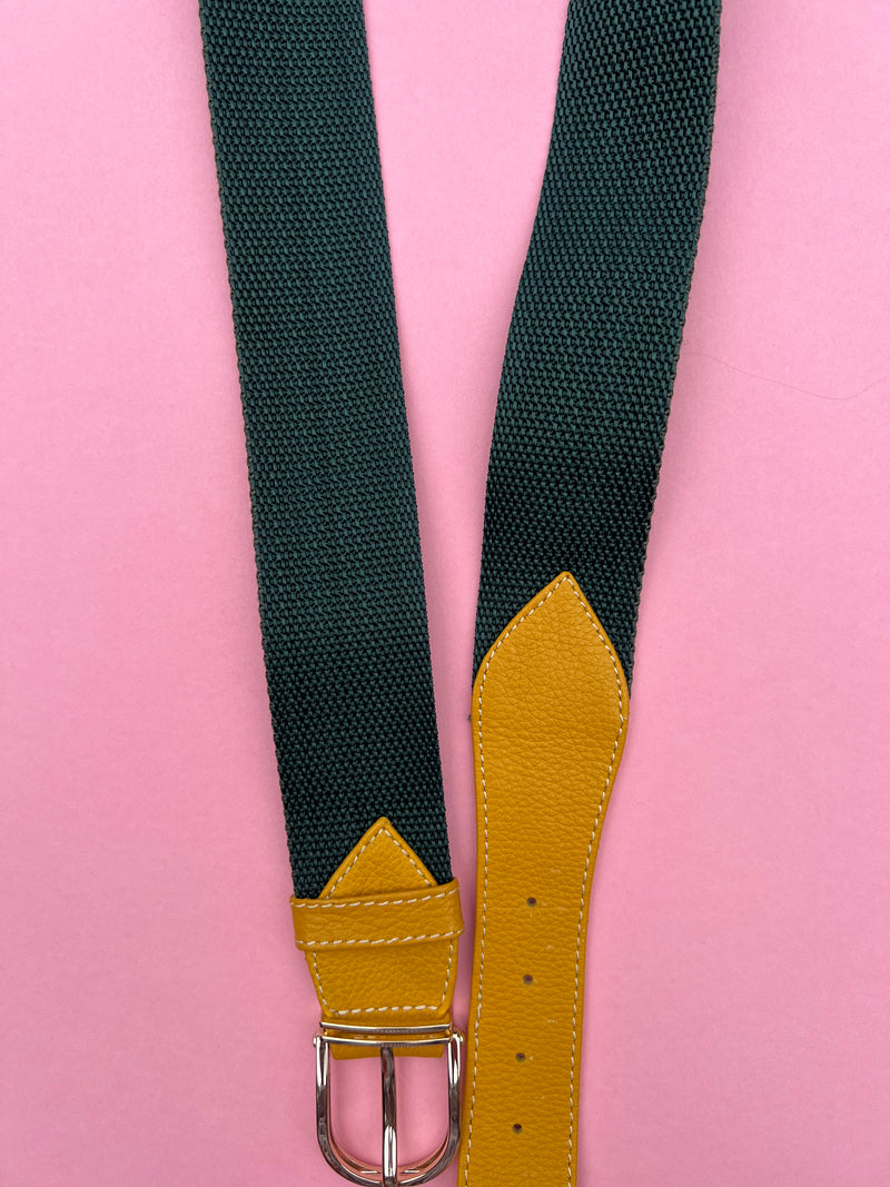 ROSA BELT | Mustard Yellow & Dark Green Belt (81 - 91 cm)