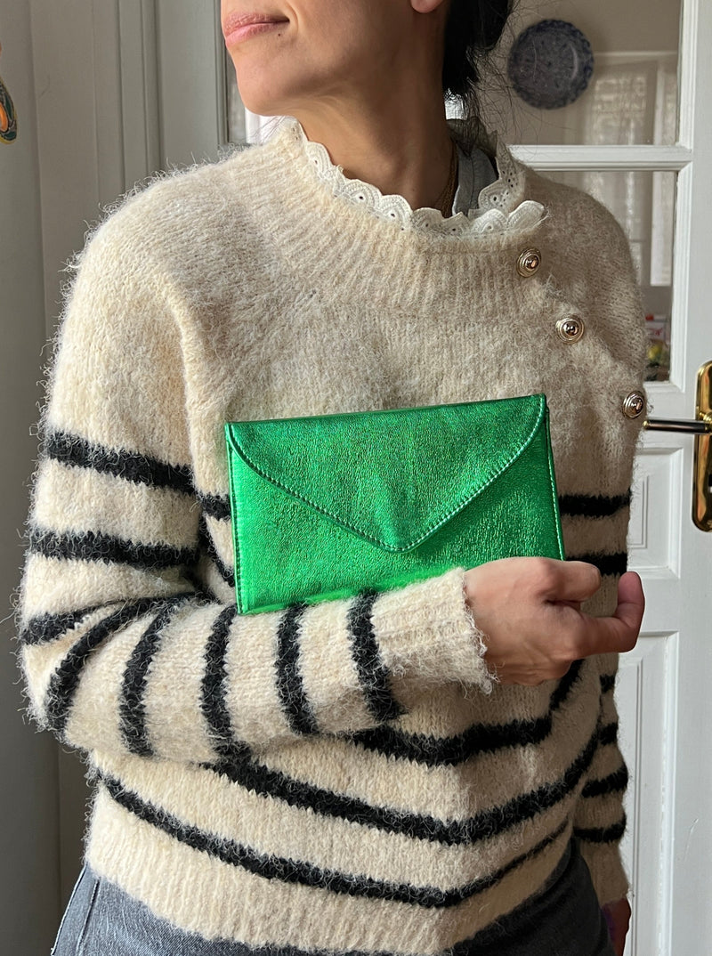 PEONIES | Ella Pop Green Clutch