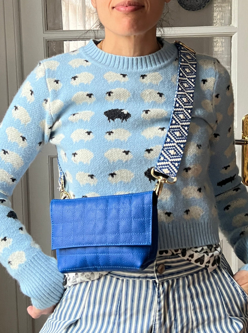 WINTER WONDER | Royal Blue Quilted ROSA Bag (Belt & Strap NOT INCLUDED)