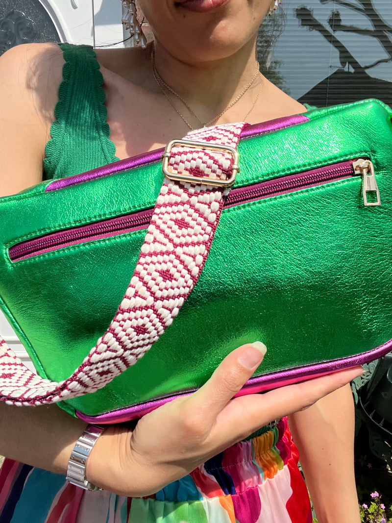 XL Pop Metallic Green & Fushia BySoBumBag