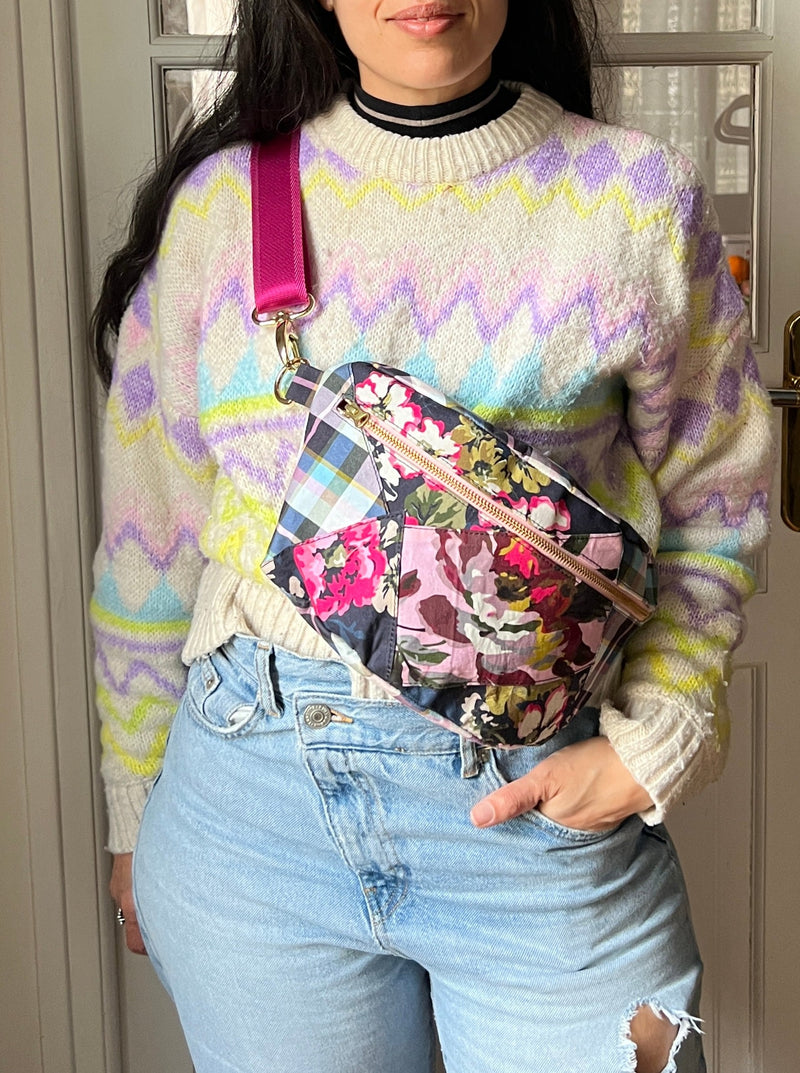 PEONIES  | XL Flower Patchwork BySoBumBag *vegan-friendly*