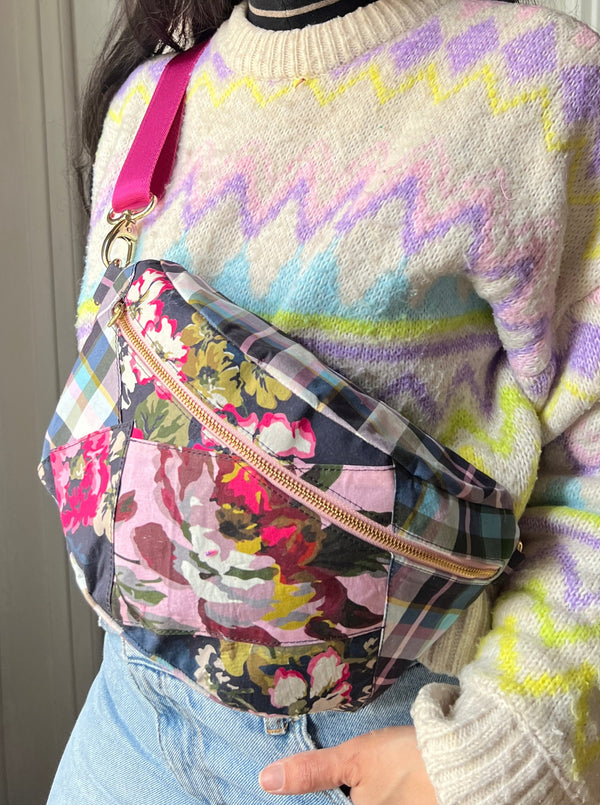 PEONIES  | XL Flower Patchwork BySoBumBag *vegan-friendly*