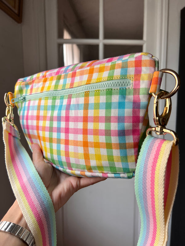 PEONIES | XL Colourful Gingham BySoBumBag
