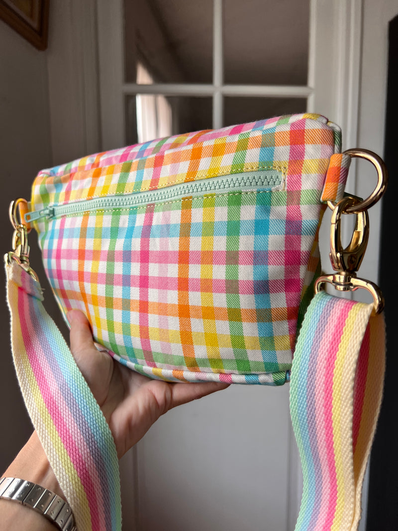 PEONIES | XL Colourful Gingham BySoBumBag