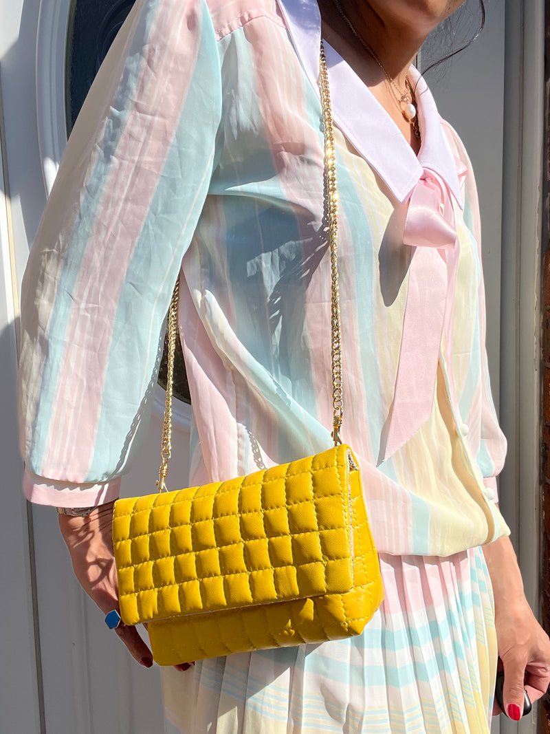 Yellow Quilted ROSA Bag (Belt not included)