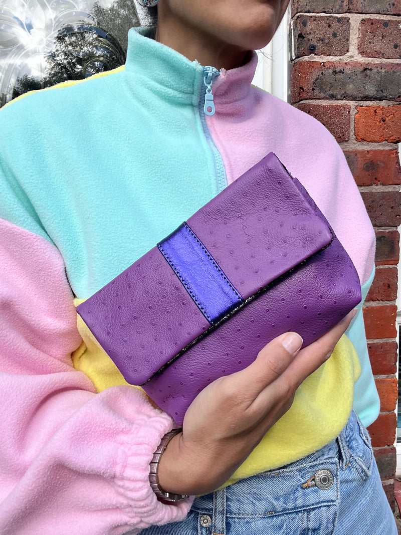 BACK TO THE CITY  | Purple mock ostrich ROSA (Belt and strap not included)