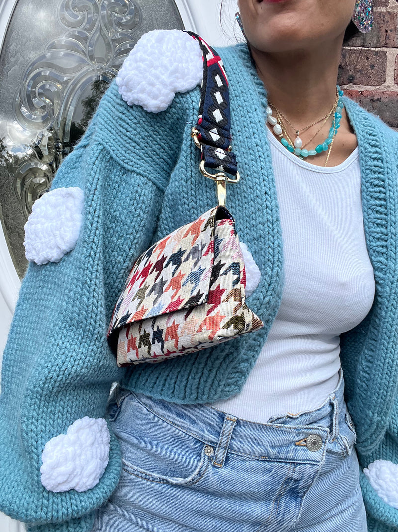IT'S WINTER TIME | Colourful Houndstooth ROSA (Belt and strap not included)