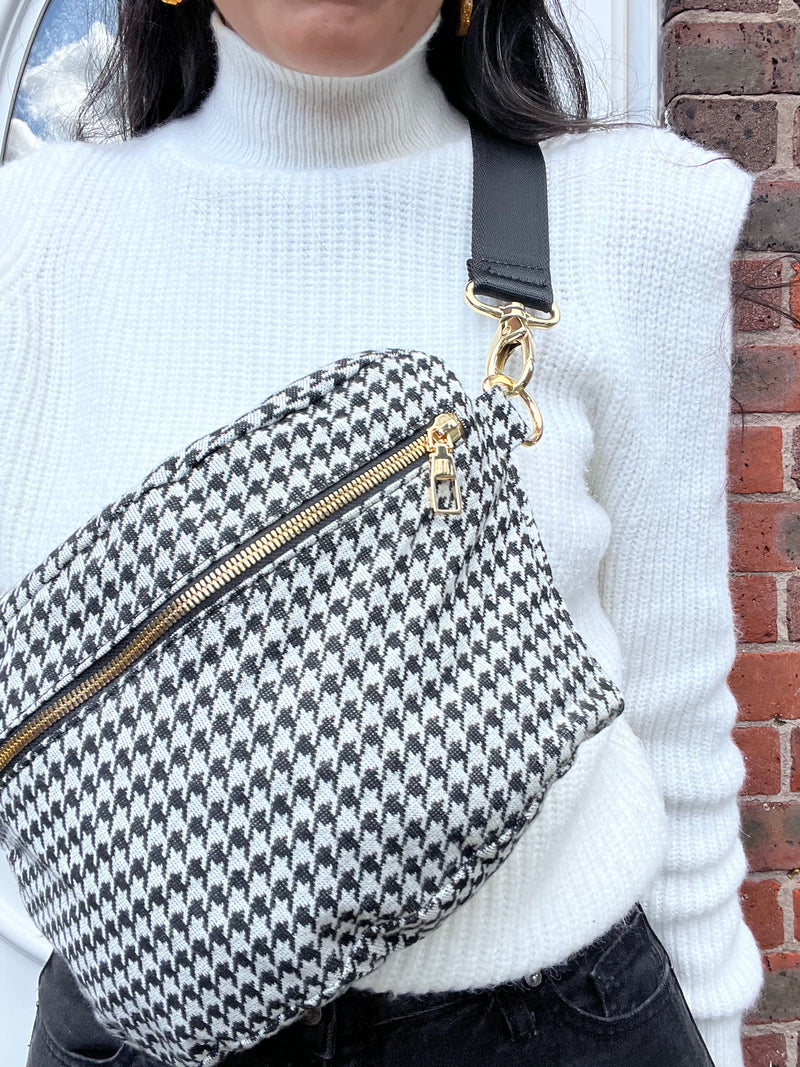 BACK TO THE CITY | XL B&W Houndstooth BySoBumBag