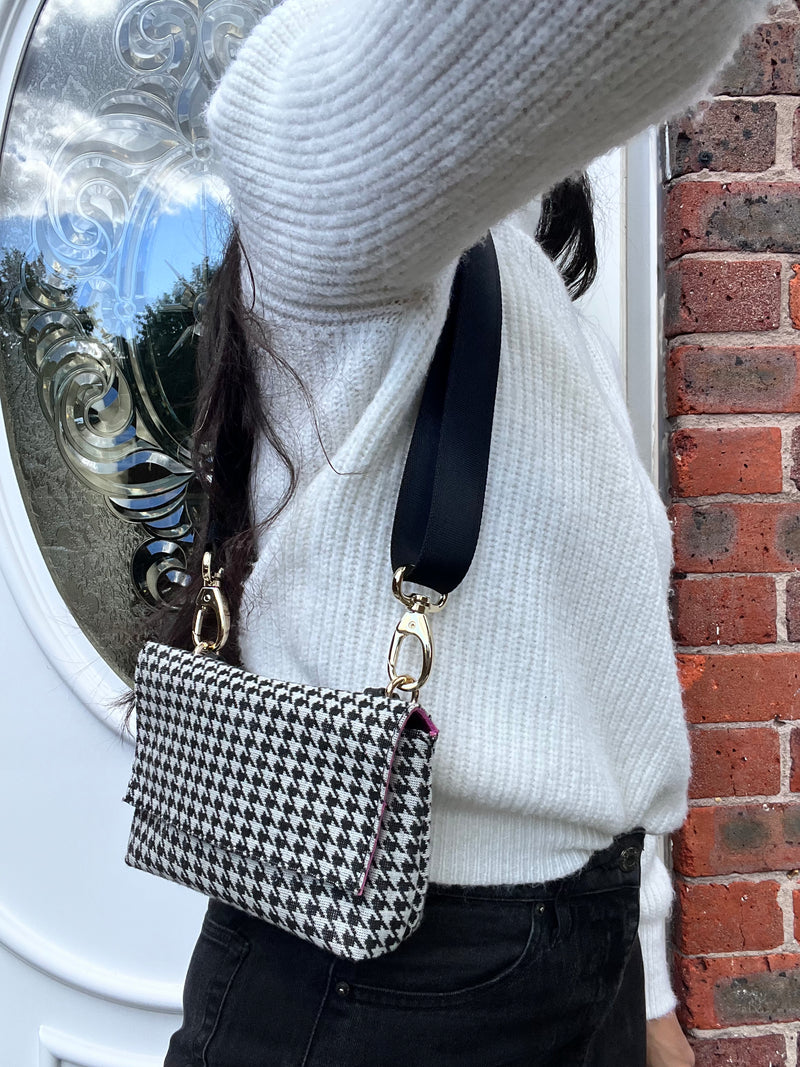 IT'S WINTER TIME | B&W Houndstooth ROSA (Belt and strap not included)