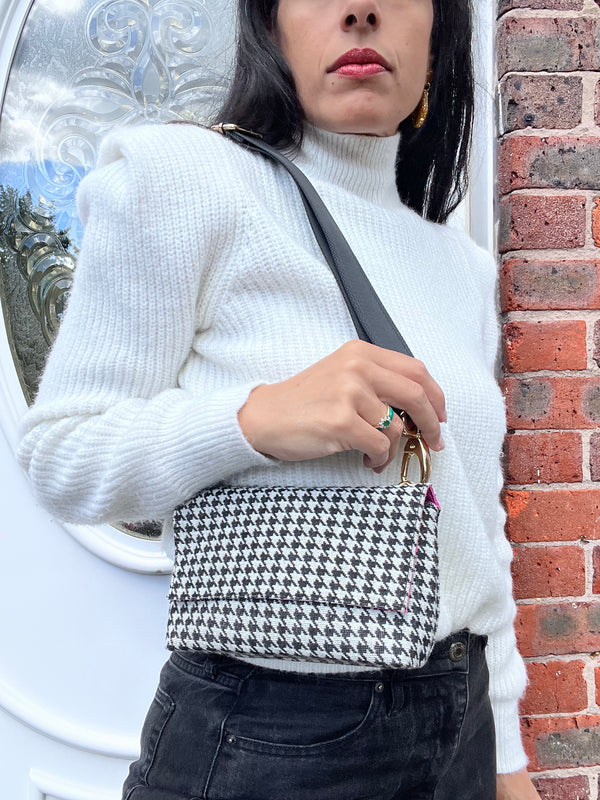 SALE | B&W Houndstooth ROSA (Belt and strap not included)