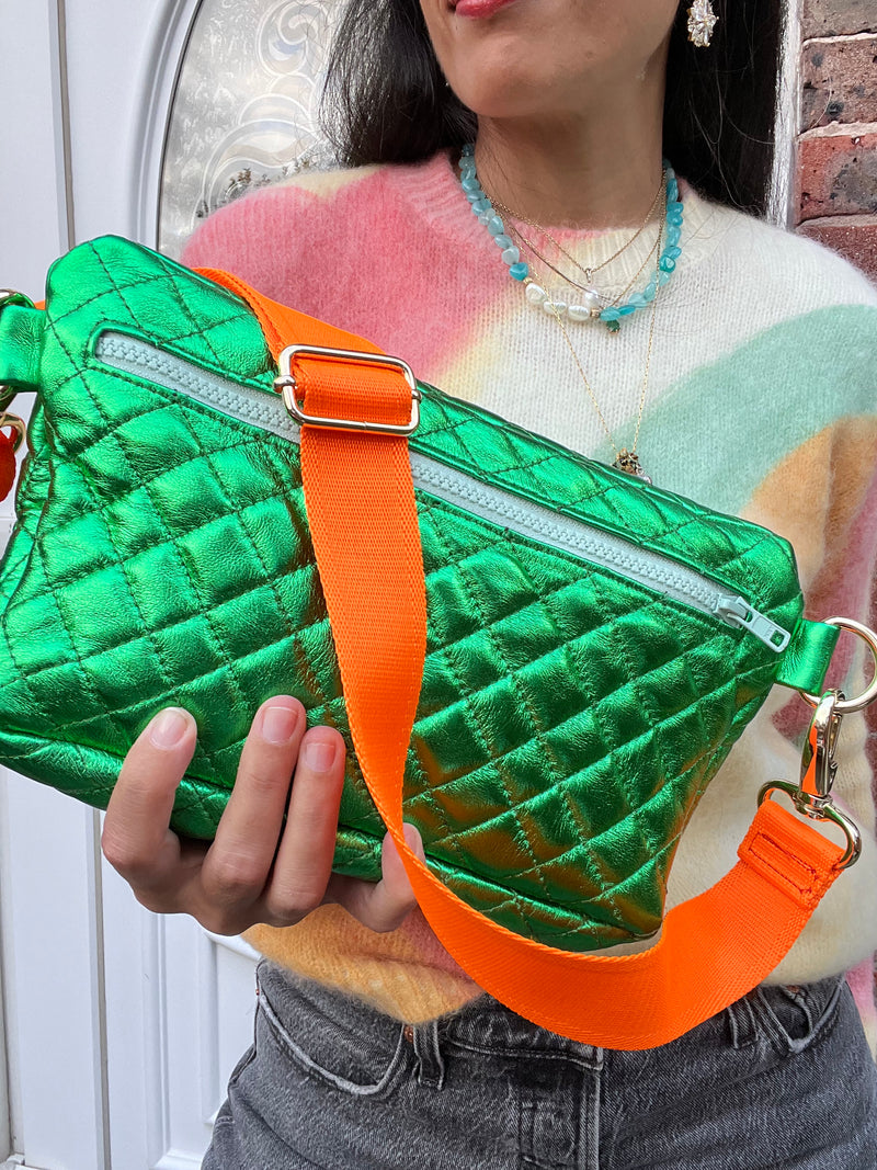 BACK TO THE CITY | XL Metallic Green Quilted BySoBumBag