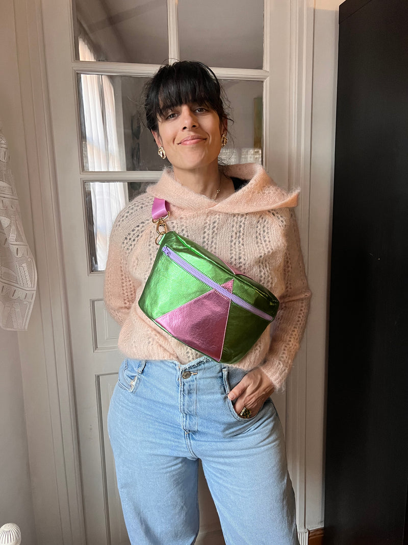 XL Metallic Light Green & Pink BySoBumBag