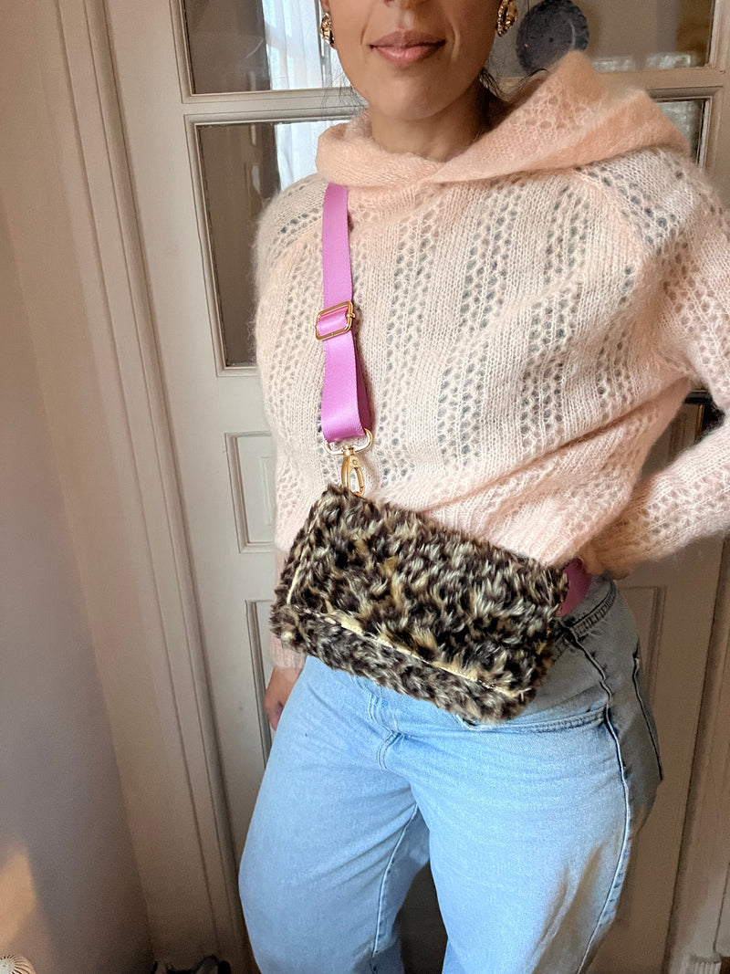 IT'S WINTER TIME  | Leopard Fluffy ROSA Bag (Belt & Strap NOT INCLUDED)
