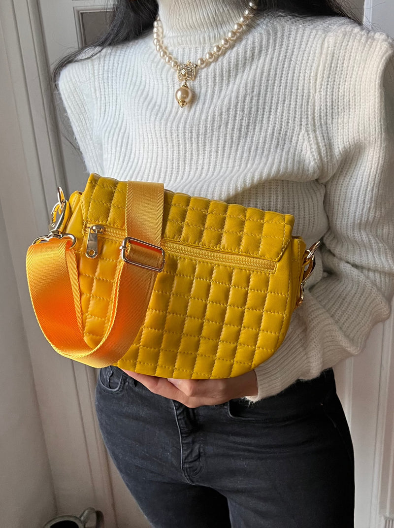 IT'S WINTER TIME  | Quilted Yellow Bedford Bag