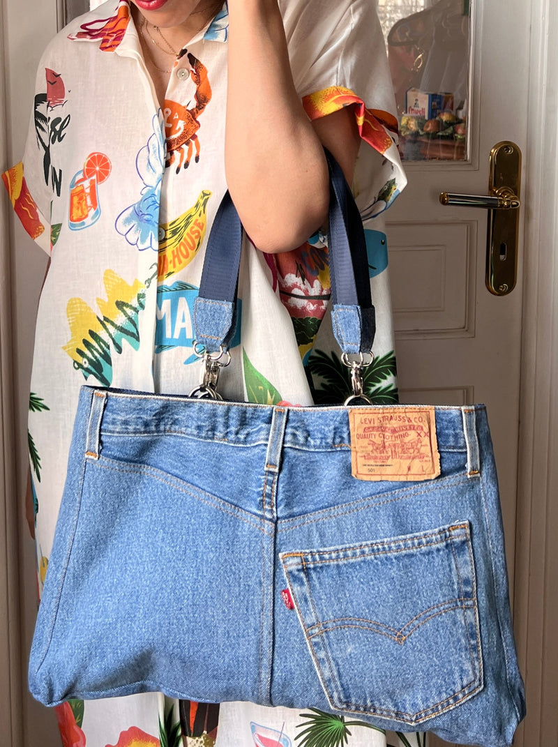 SUMMER LEVIS JEANS **Upcycled** Tote – BySo - Main Image
