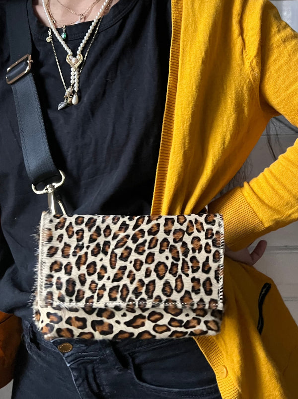 IT'S WINTER TIME  | Leopard leather ROSA Bag (Belt & Strap NOT INCLUDED)