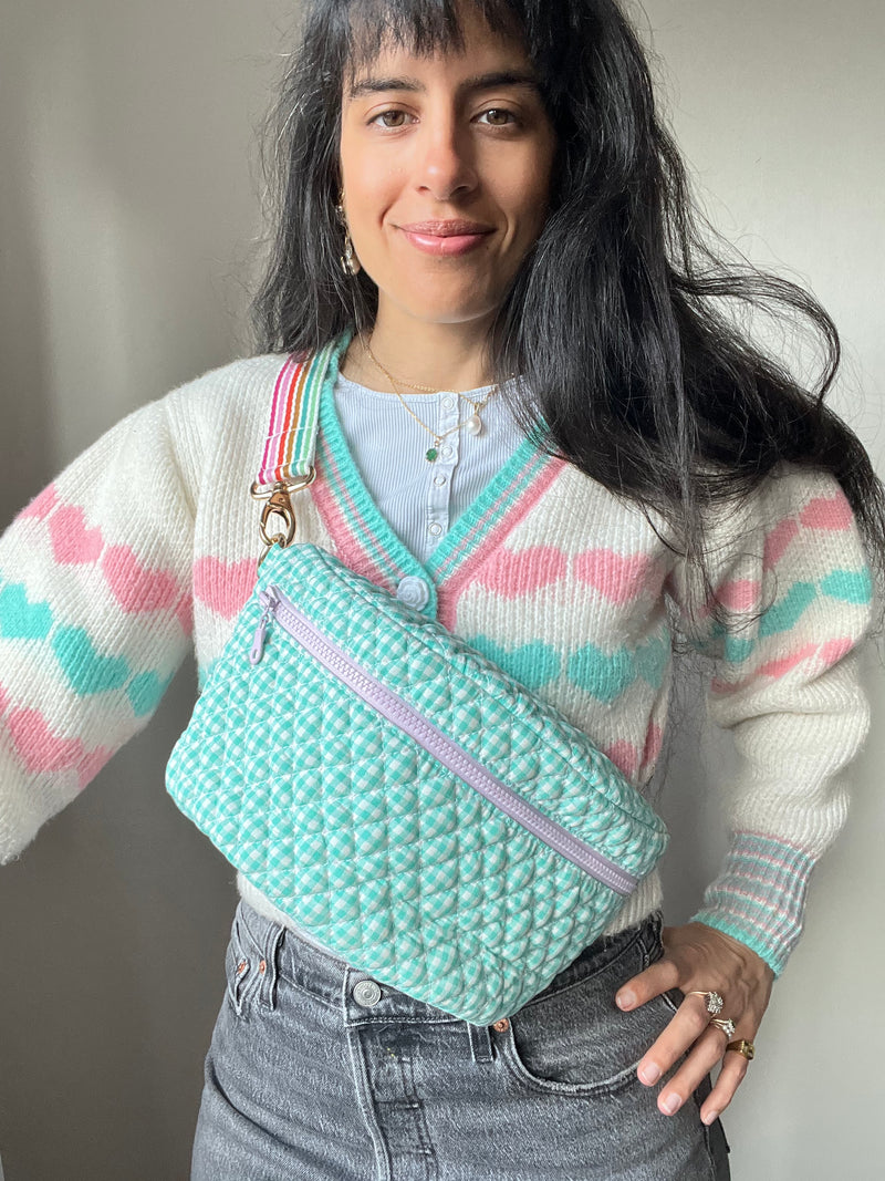XL Quilted Turquoise & Lilac BySoBumBag