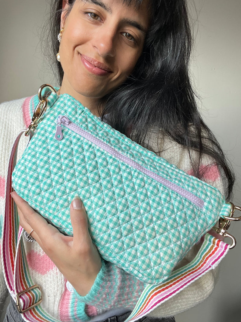 XL Quilted Turquoise & Lilac BySoBumBag