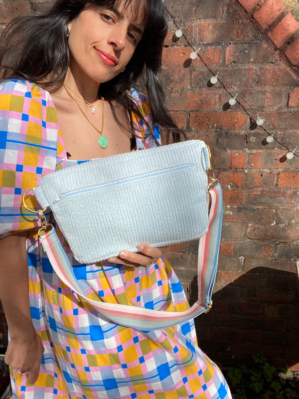 Pastel Blue & Vintage Rainbow BySoBumBag