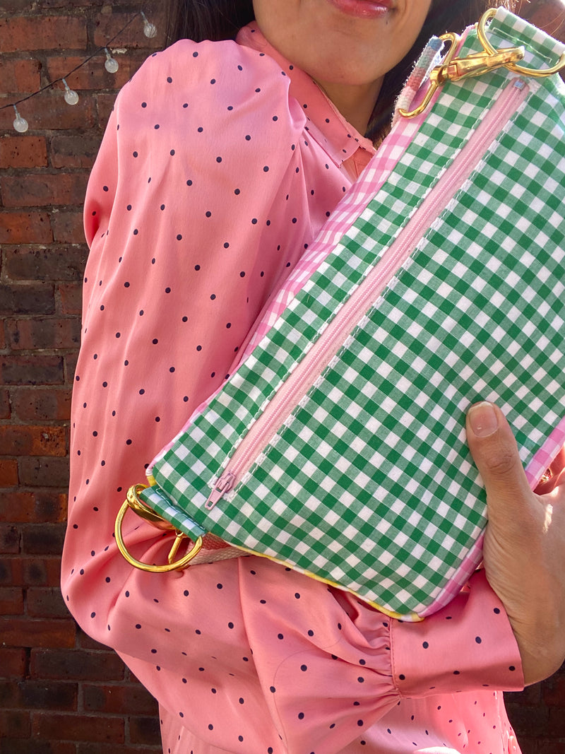 Bright Yellow, Pink and Green Gingham BySoBumBag