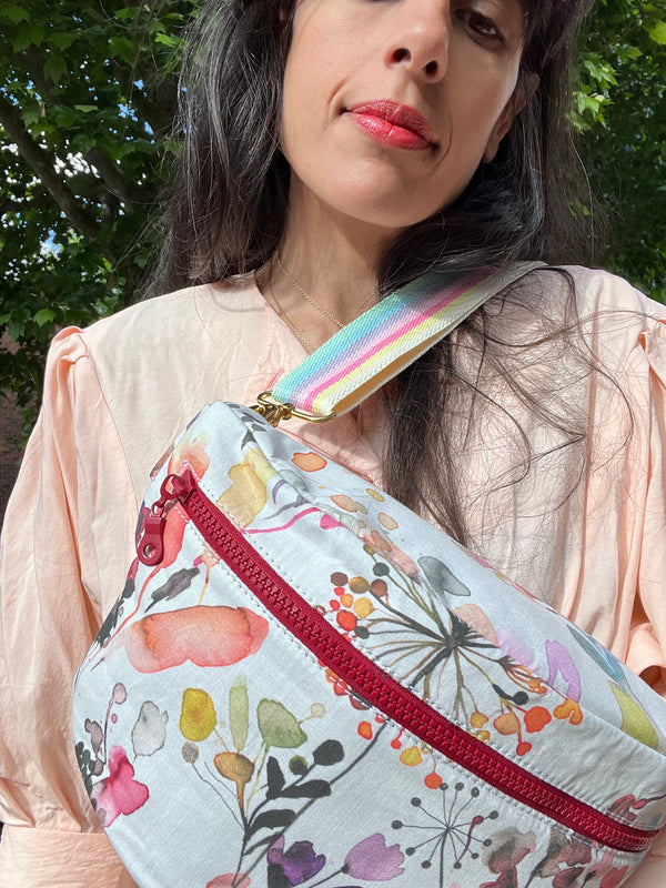 Watercolour Flower Power Cross-Body Bag