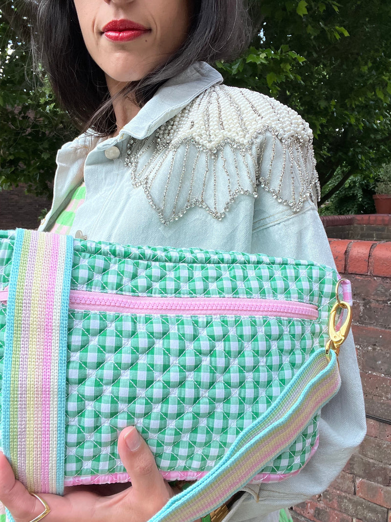 Pink & Green Quilted BySoBumBag