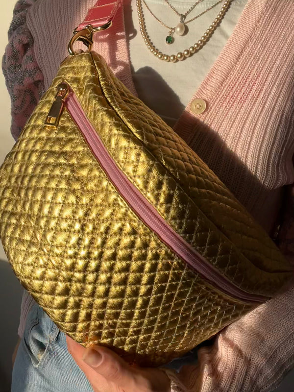 Quilted Gold & Pink BySoBumBag