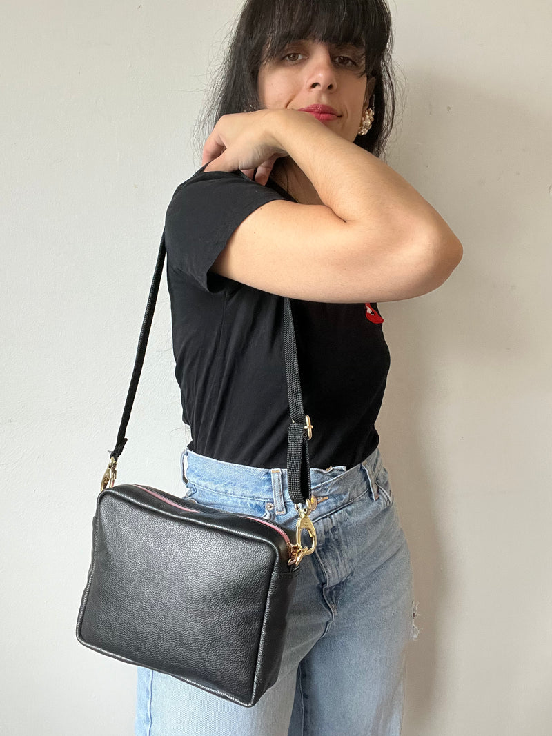 Sleek Black Leather Frida