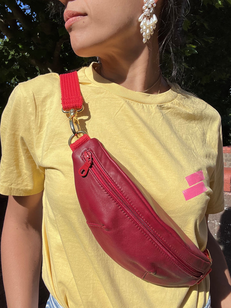 Red Genuine Leather BySoBumBag