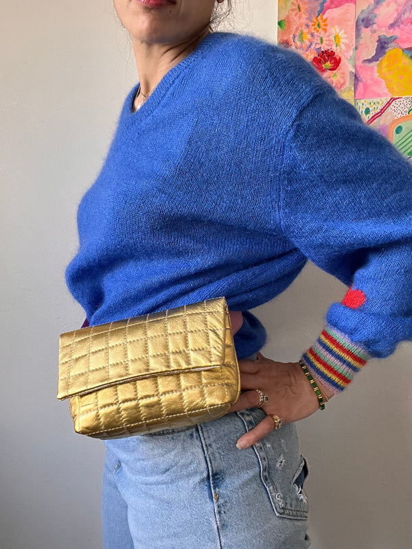 ROSA - Quilted Gold ROSA Bag (belt not included)