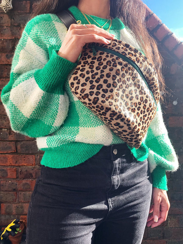 Leopard-print leather Cross-Body bag