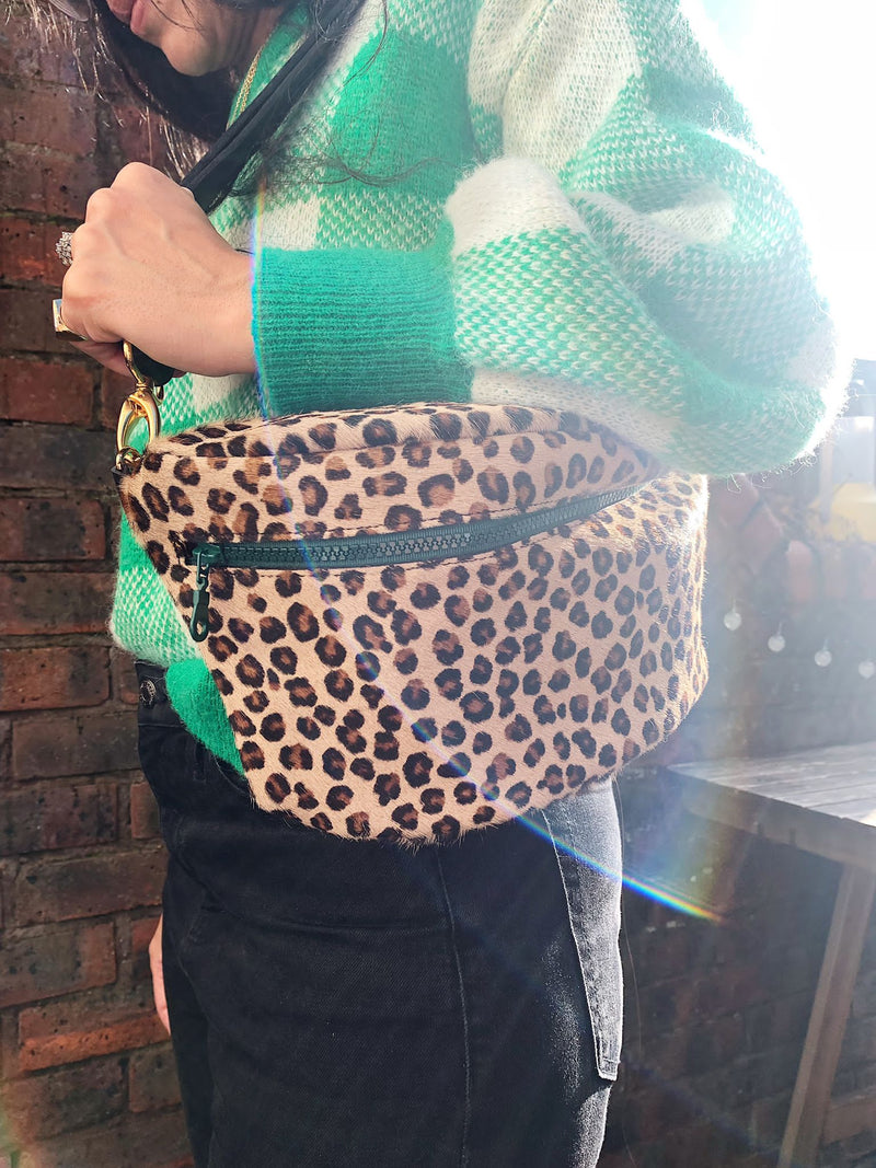 Leopard-print leather Cross-Body bag