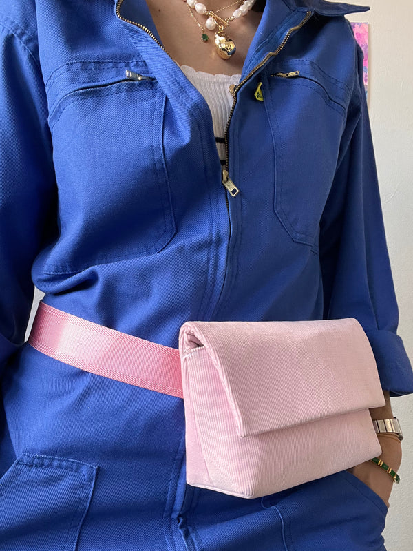 ROSA - Corduroy Light Pink BYSOBUMBAG (belt not included)